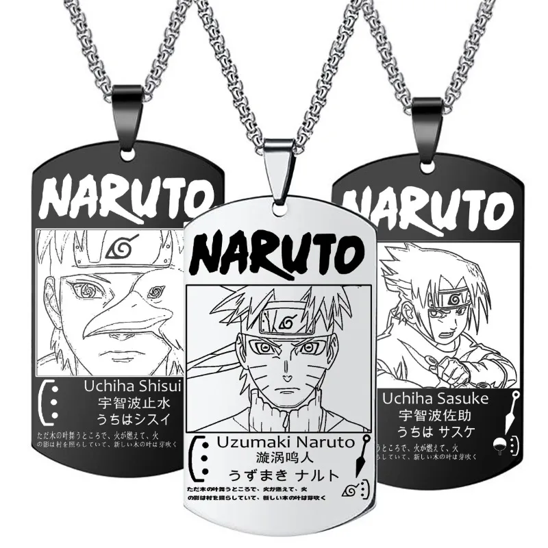 New Naruto anime peripheral Naruto Sasuke Sasuke two-dimensional necklace creative personalized cartoon pendant boy holiday gift