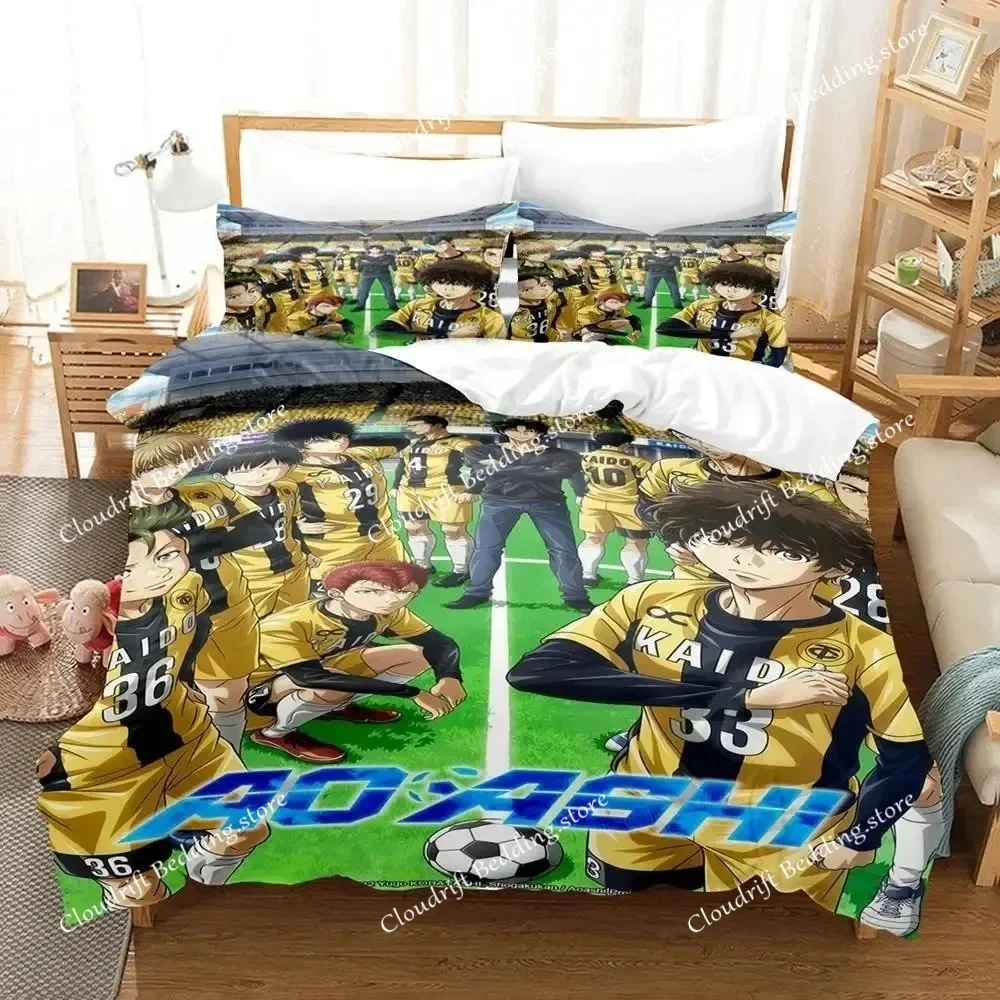 

Новый комплект постельного белья с 3D-печатью Аниме Ао Аши (AOASHI): пододеяльник, наволочки, одеяло. Размеры King/Queen. Для мальчиков и взрослых.