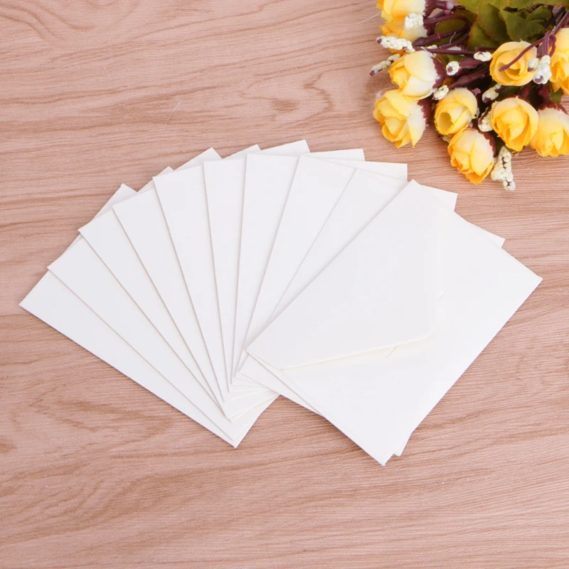 50 sobres papel Kraft retro para postales 4 x 2,67 pulgadas, bolsillo para cartas invitación