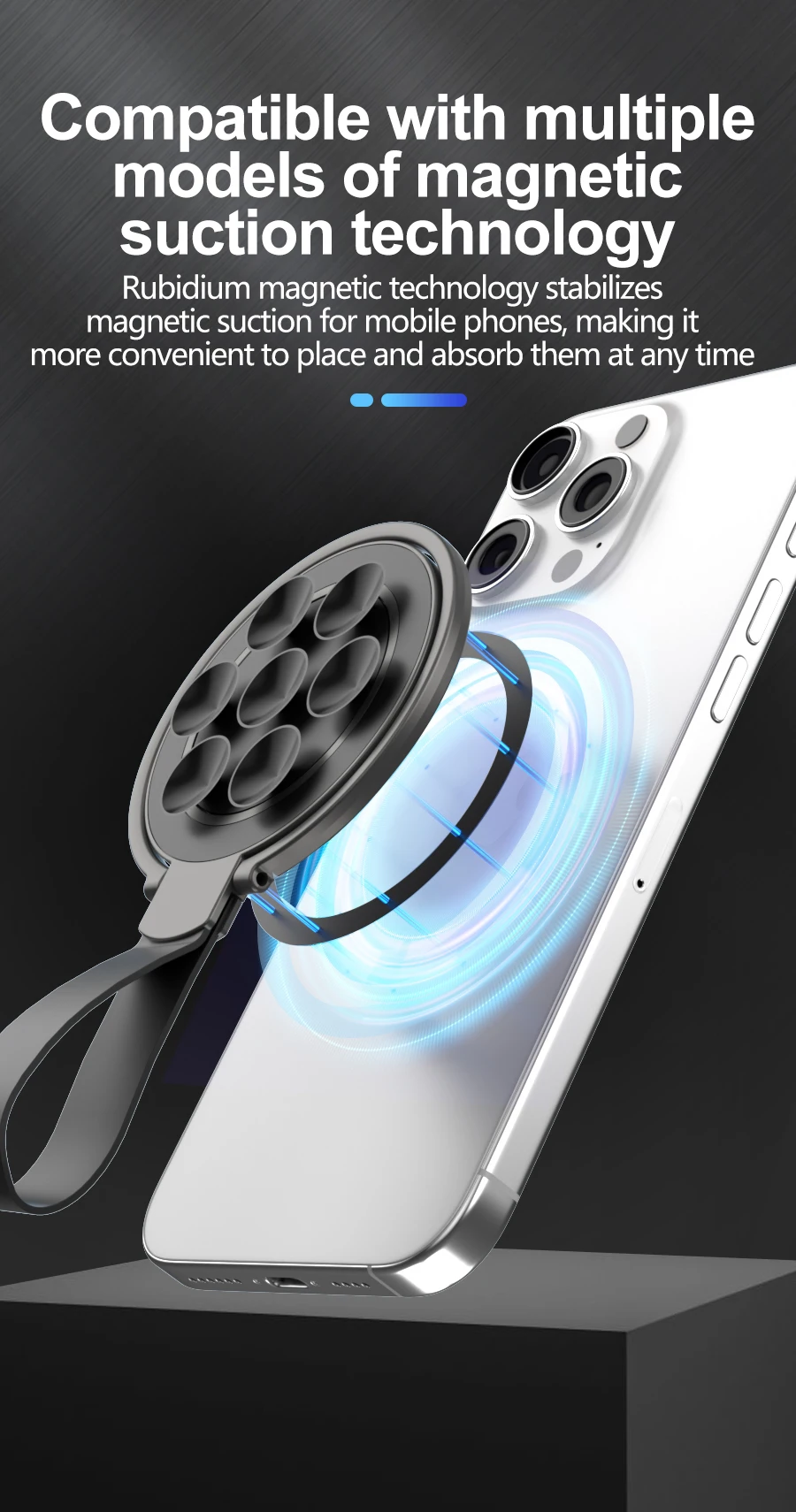 Magnetische Halterung Ring Schnalle Telefon Ständer Silikon Saugnapf Wand Spiegel Halter Finger Ring IPhone Halterung Magsafe Telefon Halter – Detail 4