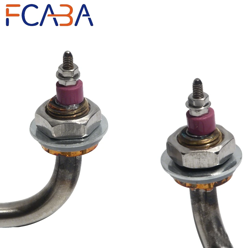 FCABA 304 Stainless Steel Horseshoe Shaped Elbow Water Heating Element 220V 2.5KW 210mm Circle Diameter Electric Tube Heater