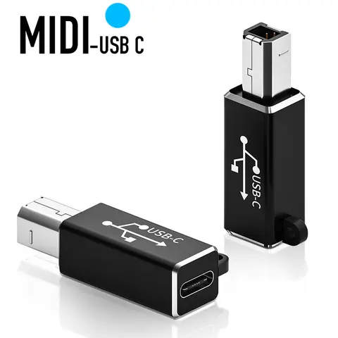 Type C USB Female to USB-B Male Adapter for Printer Scanner Converter USB-C Data Transfer Adapter for MIDI Controller Keyboard