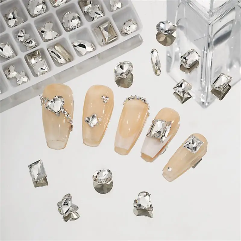 Butterfly Nail Accessories Transparent Easy To Use Separately Stored Multi Purpose Persistent Nails Glass