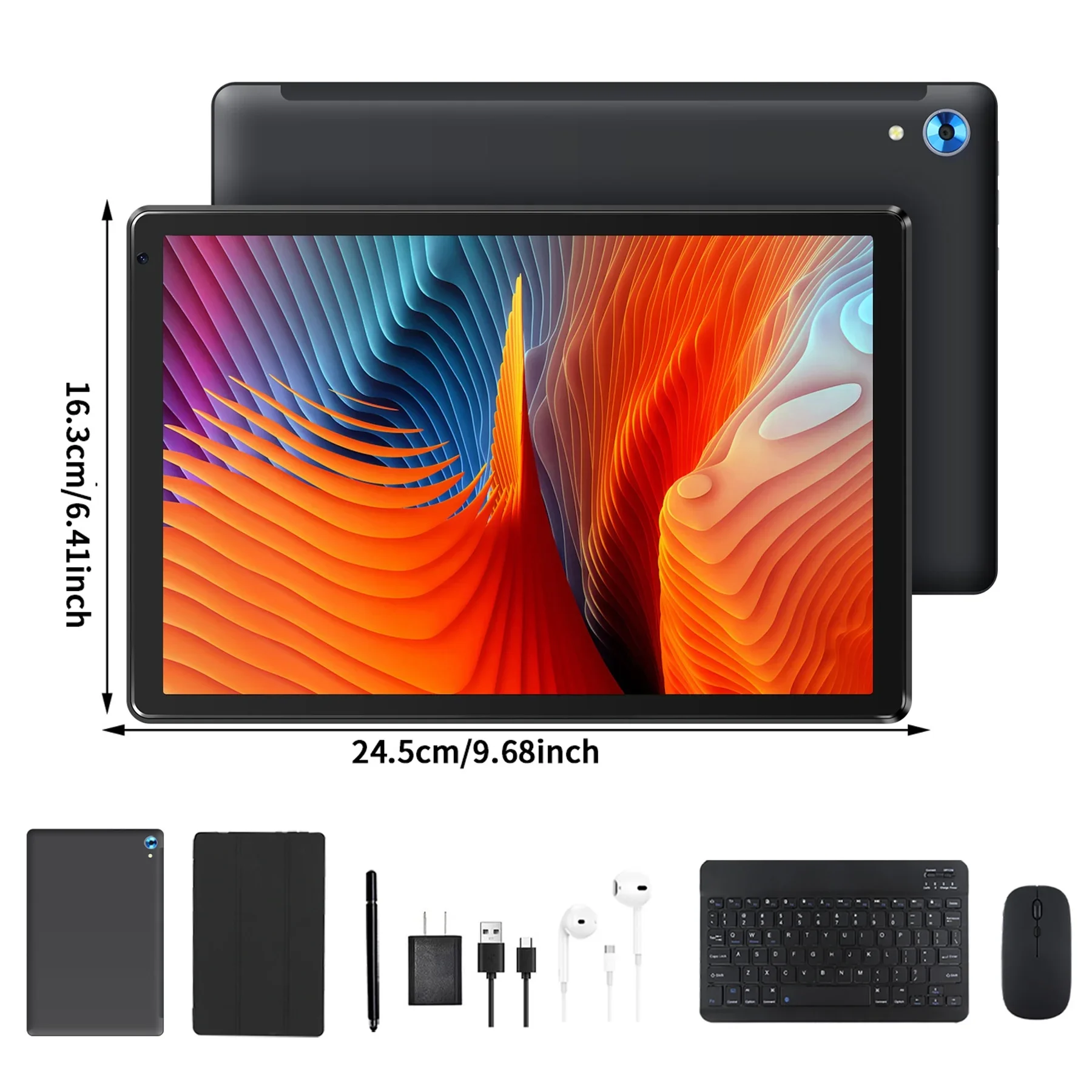 URAO C108 10 Inch Tablets Android 14 A523 Octa Core Tablet 14GB+128GB 1 TB Expansion WiFi 6 5MP+8MP Camera Keyboard Mouse Set