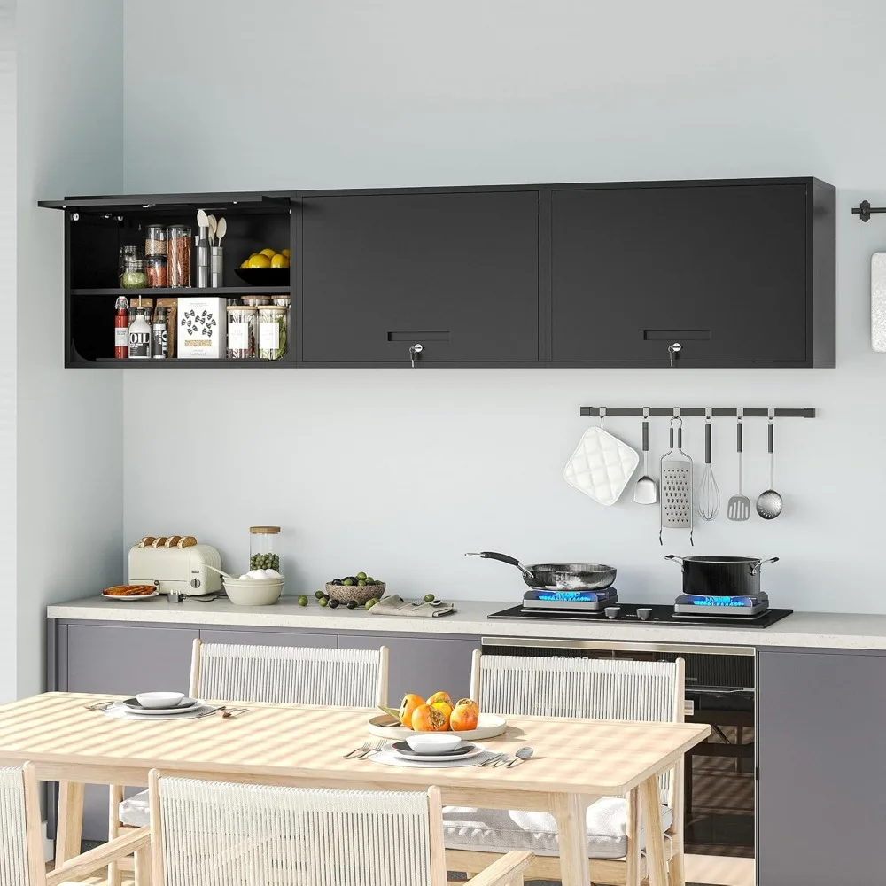 Sicherer Wandschrank aus Metall mit abschließbarer Tür und verstellbarem Regal, ideal für Garage, Lager, Zuhause und Büro