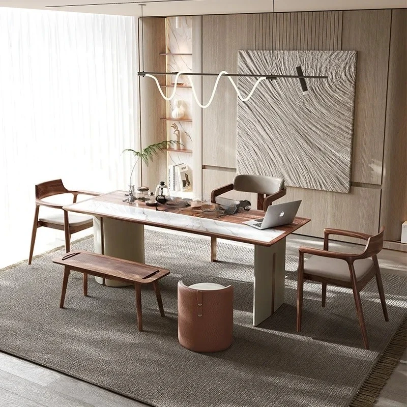 

Новый комбинированный деревянный столик в китайском стиле для офиса и дома, интегрированный современный простой чайный столик кунг-фу