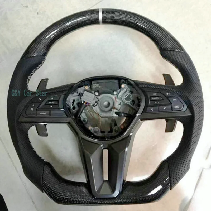 

Promotion 100% Real Carbon Fiber Leather Steering Wheel With Leather For Nissan GTR R35 2017 - 2023