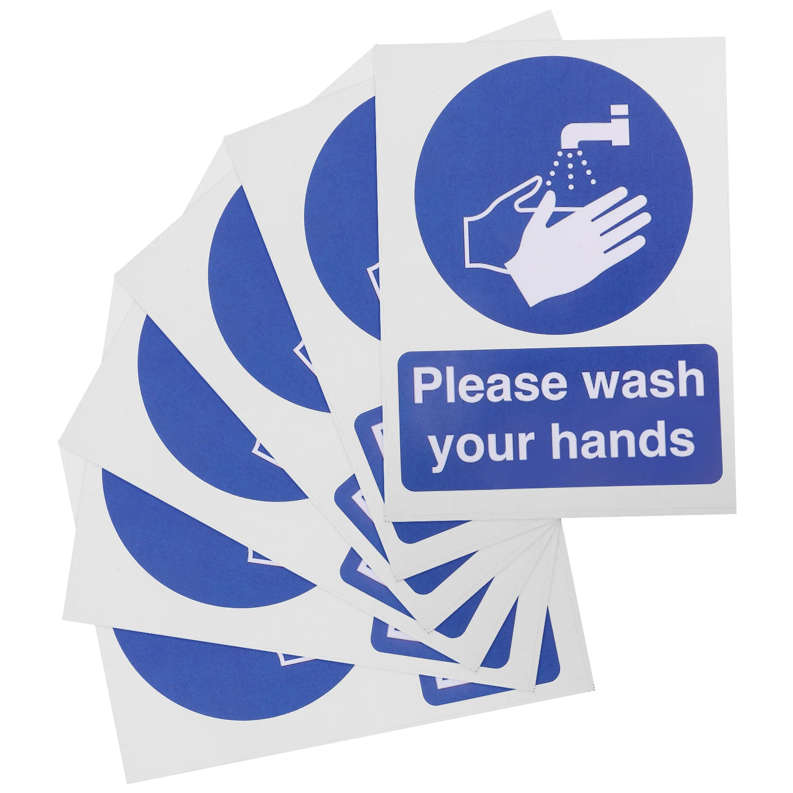 

6pcs Hand Wash Stickers Adhesive Bathroom Wall Mirror Reminder Cute Graphics Safe Eco Peel Stick Lasting Home Public