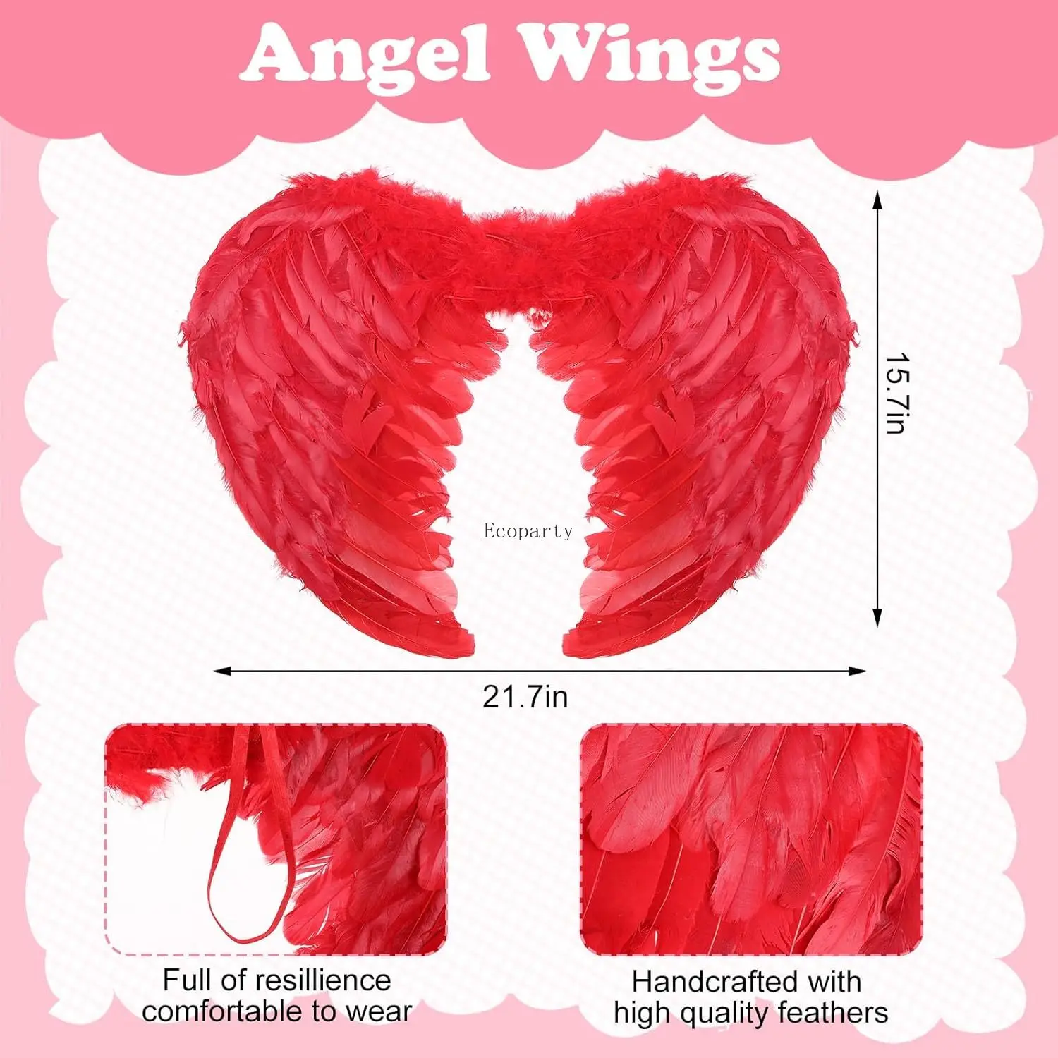 Kids Angel Cupid Costume Set, Cupid Bow and Arrow Feather Wings Headwear Arrows Bow Valentine Heart Rimless Sunglasses for Kids