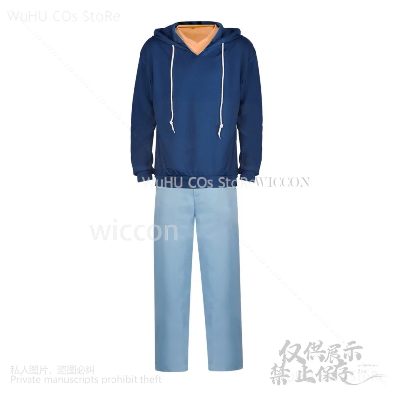 Anime Solo Leveling Sung Jin Woo 나 혼자만 레벨업 Cosplay Costume Blue Uniform Hoodie Suit Wigs For Halloween Christmas Cos