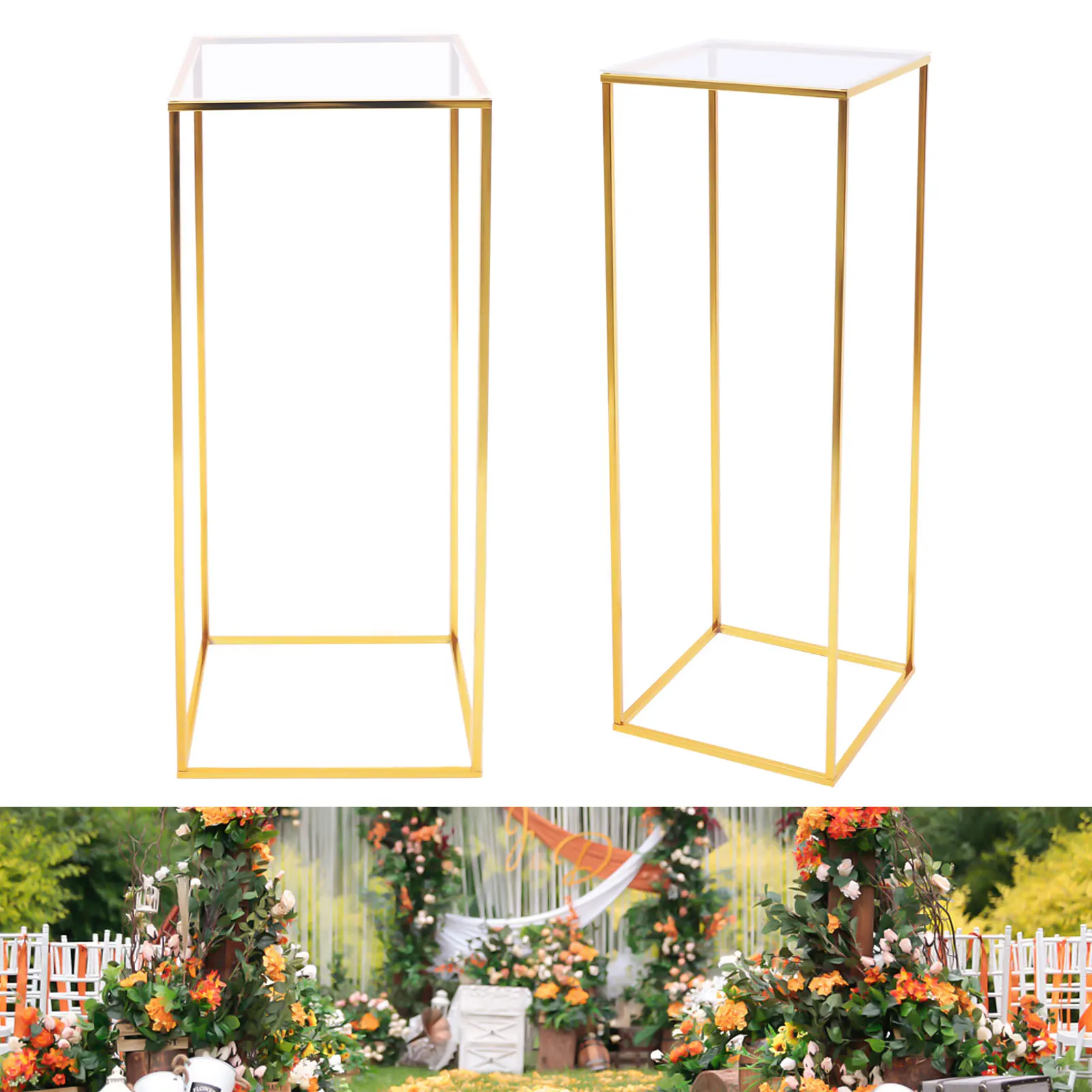 

Plant Flower Stand Gold Metal Display Pedestal Party Wedding Home Decor Pillar Stand Dinner Centerpiece Decoration