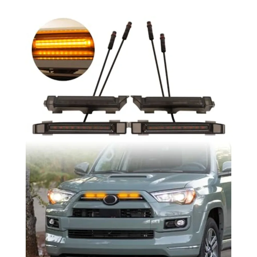 

Front Bumper LED Grill Lights for 2024 2023 2022 2021 4Runner Accessories Raptor Marker Lights Bars fit SR5 TRD Sport TRD Off R