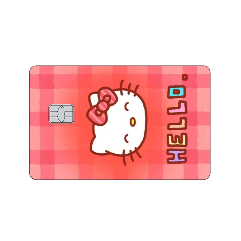 Front Side Sanrios My Melody Cinnamoroll Pochacco Anime Stickers Hello Kitty Film Skin Cover for Credit Debit Bus Metro Card Toy