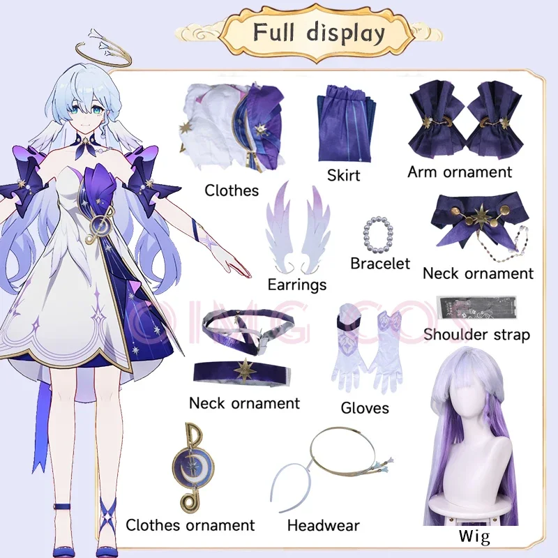 Robin przebranie na karnawał Honkai Star Rail karnawałowy mundur peruka Anime Halloween kostiumy mężczyzn gra