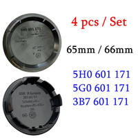 4 pcs Chrome Black Silver Emblem 65mm 66mm Car Wheel Center Rims Caps Logo Hub Badge Accessories 5G0 3B7 5H0 601 171