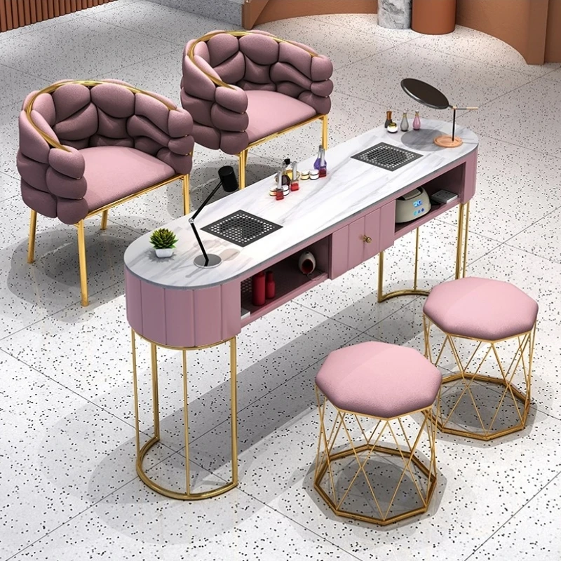 

Nail art table light luxury economy nail salon table chair set light luxury single double table