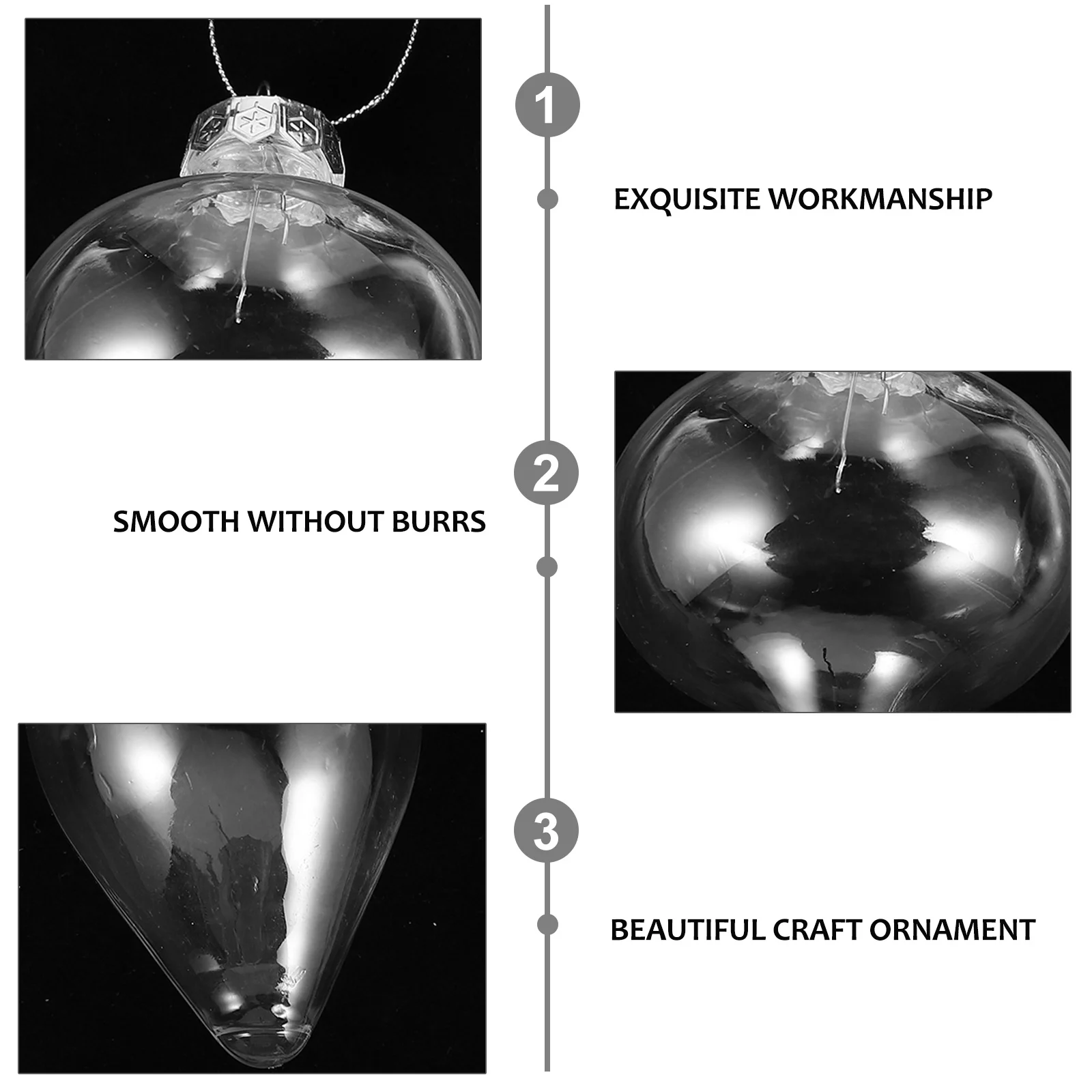 

16Pcs Clear Xmas Ornament Balls Fillable DIY Christmas Hanging Ornaments Christmas Tree Decorations Holiday Party