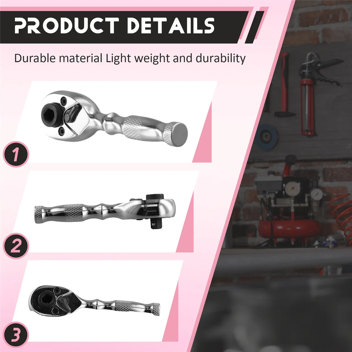 2 in 1 Mini Dual End Handle Ratchet Handle Drive Finger Ratchet Wrench Two Screwdriver Bits Repair Hand Tools