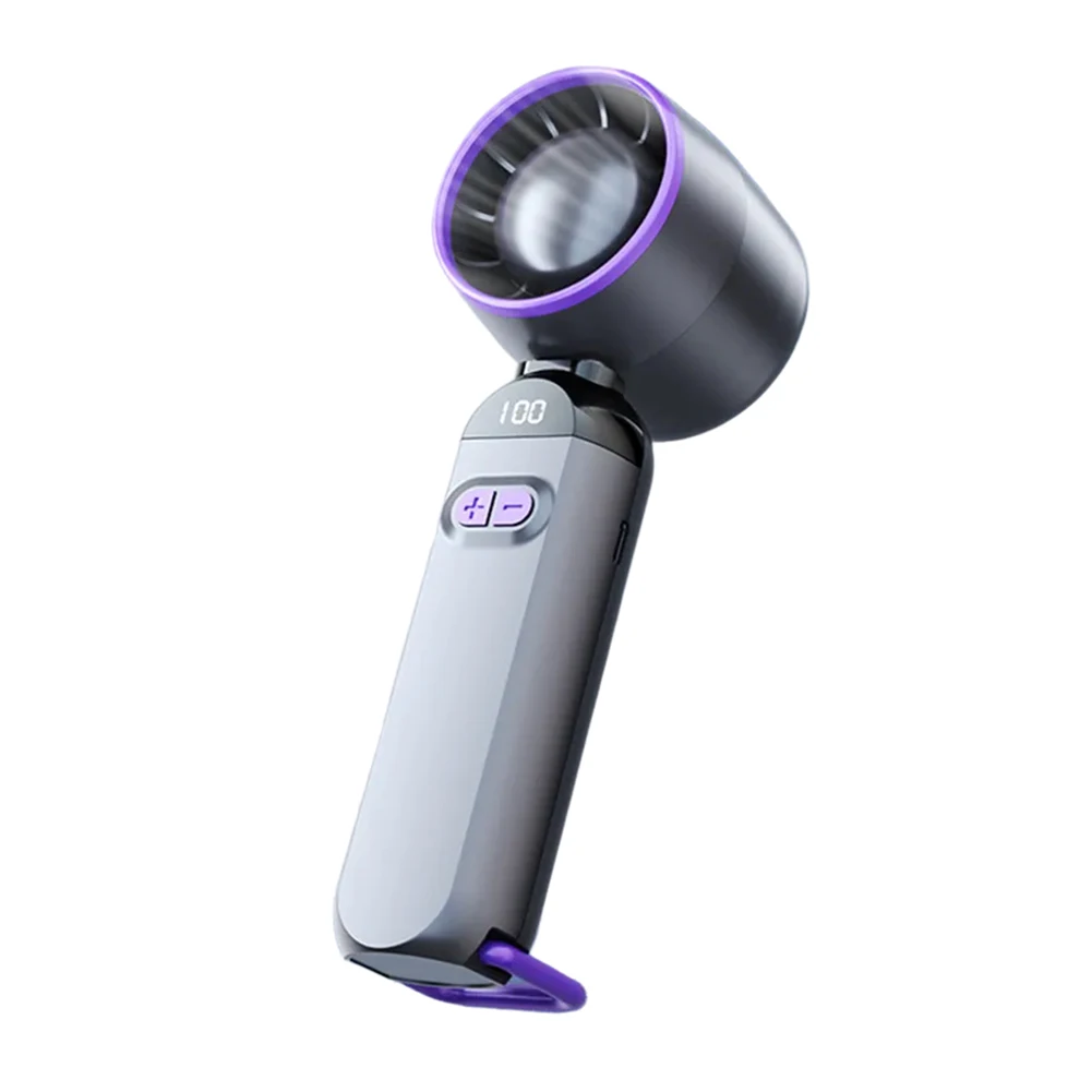 Lightweight Handheld Fan with Adjustable Airflow and Digital Battery Life Display Great for Staying Cool During Summer