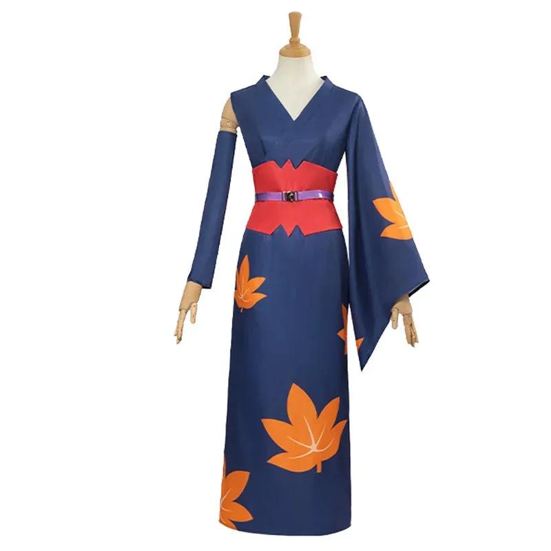 Новый костюм кимоно для косплея, аниме Gintama Tsukuyo, сексуальное платье с кленовым листом для женщин и девочек, одежда для выставки в стиле комиксов, Хэллоуин 5, 5ftu^
