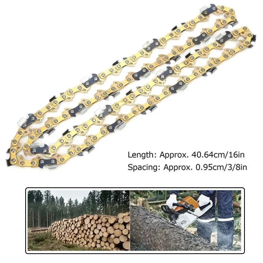 

16 Inch 59 Links Gold Electric Saw Chain Blade Carbide Replacement Chainsaw Parts Garden Power Tool Accessories