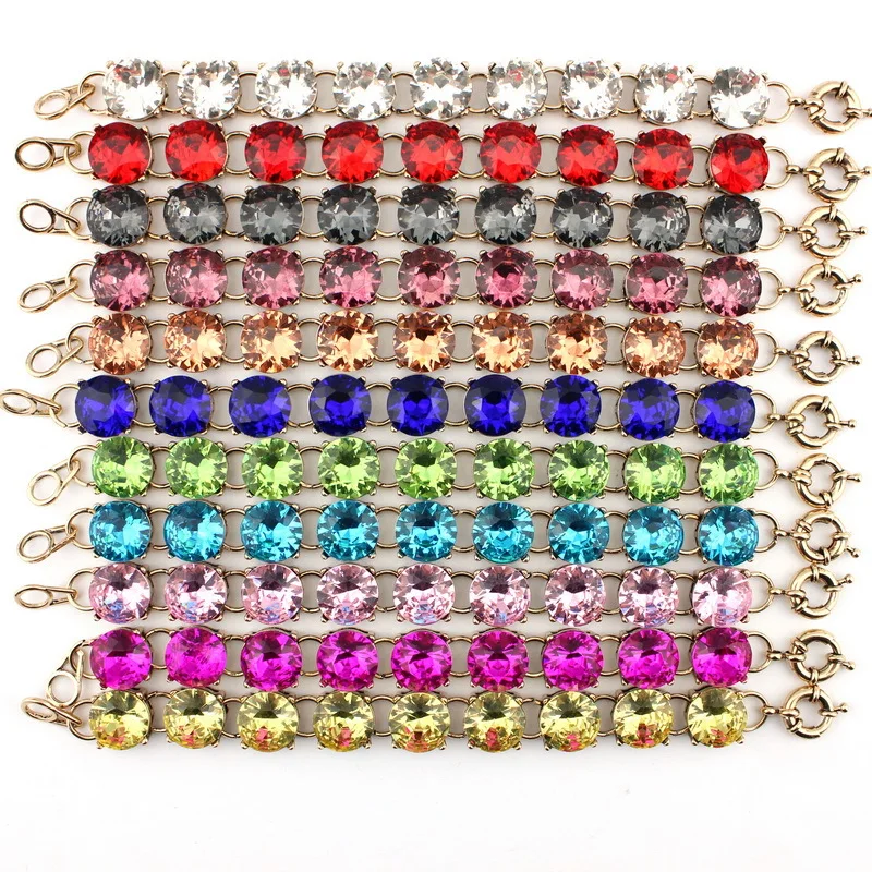 Classic Glass Crystal Gemstone Dot Bracelet Women Fashion Jewelry Gifts