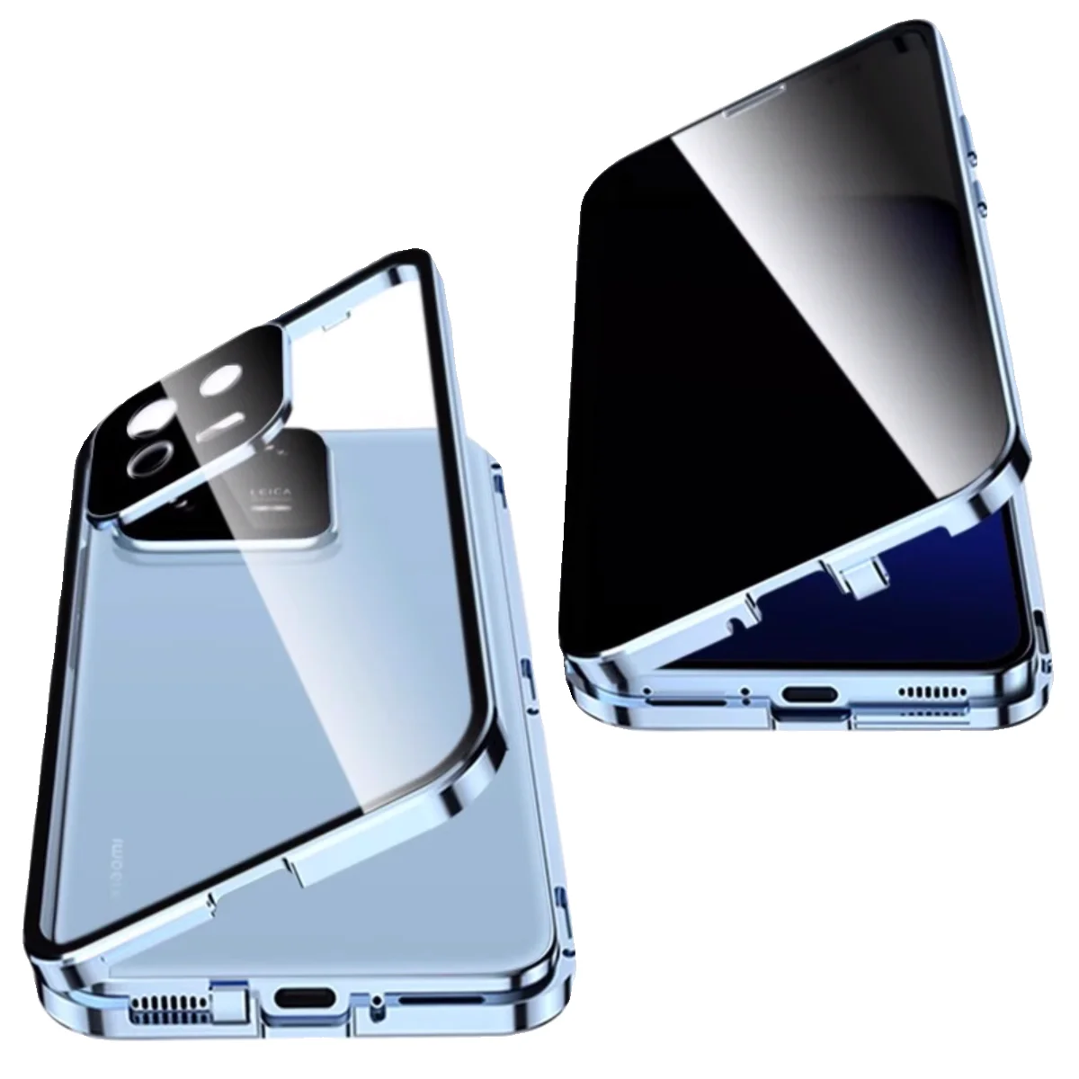 

Защитный двухсторонний чехол для телефона из закаленного стекла с защитой от подглядывания для Redmi Note 13 14 Pro Plus 5G, металлический магнитный чехол