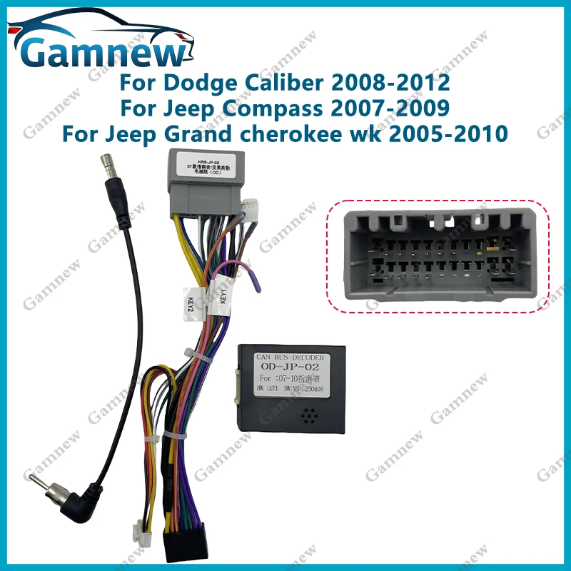 16Pin Car Wiring Harness Adapter Canbus Box Decoder For Dodge Caliber Jeep Compass Jeep Grand Cherokee WK OD-JEEP-02