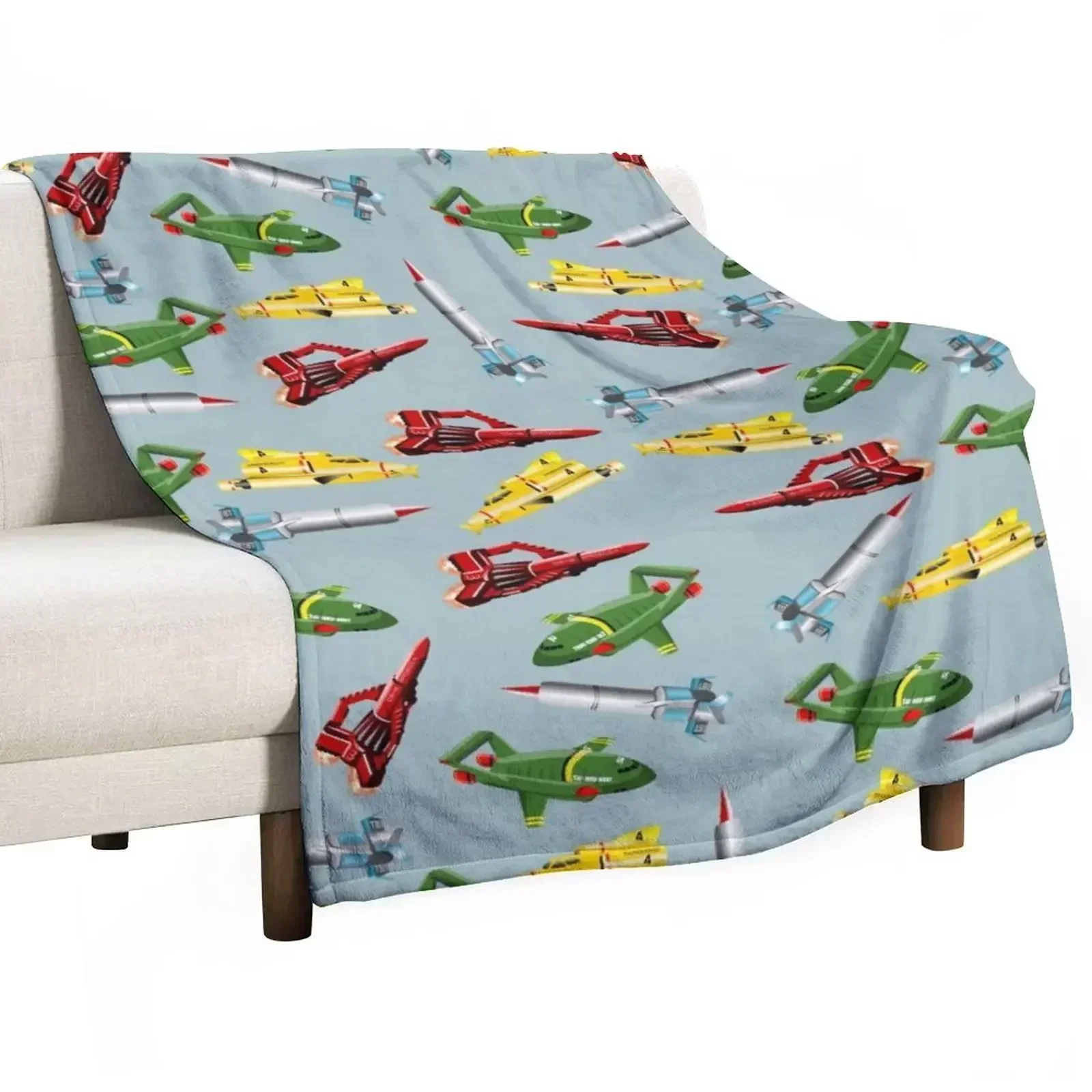 Thunderbirds Pattern Throw Blanket Luxury Designer Cute wednesday Decorative Sofa Multi-Purpose Bed Fashionable Blankets