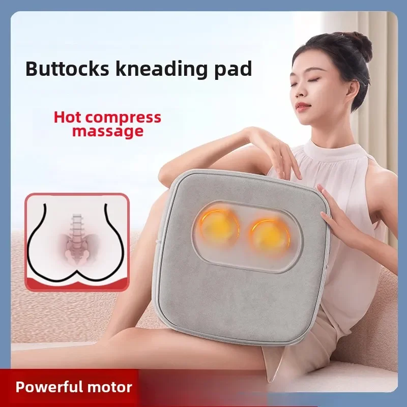 Multifunctional Hip Massage Cushion Hot Compress Deep Kneading Massager for Waist Back Buttocks Full Body Massage Pillow