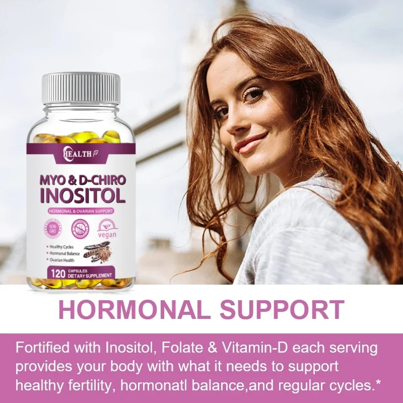 Myo-Inositol&D-Chiro Inositol Capsule with Folate Supports Ovarian Function,Hormone Balance,Fertility Supplements for Women