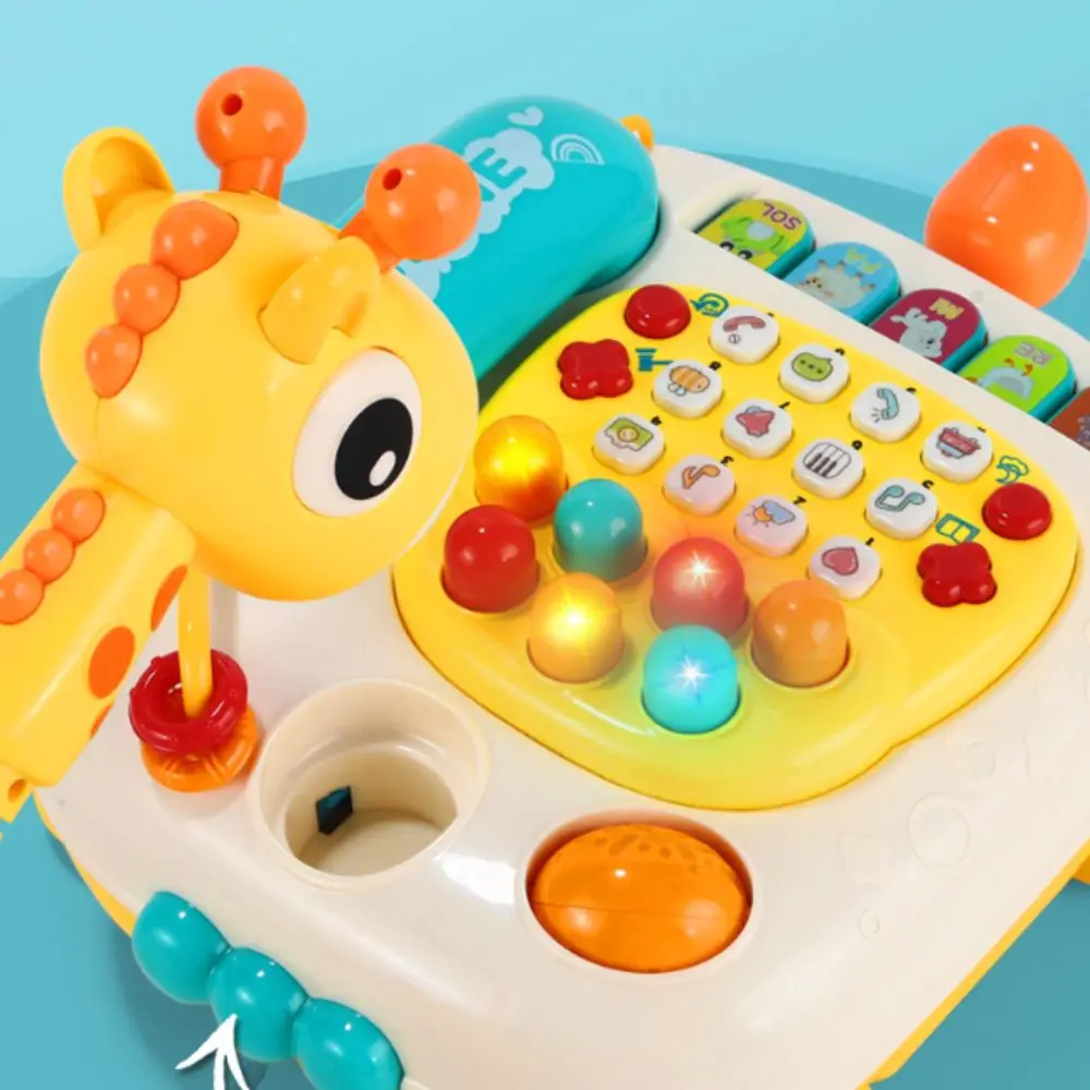 Coche de juguete de teléfono de alce con ruedas, juguetes de teléfono emulados whack-a-mole, simulación de educación temprana multifunción, teléfono fijo