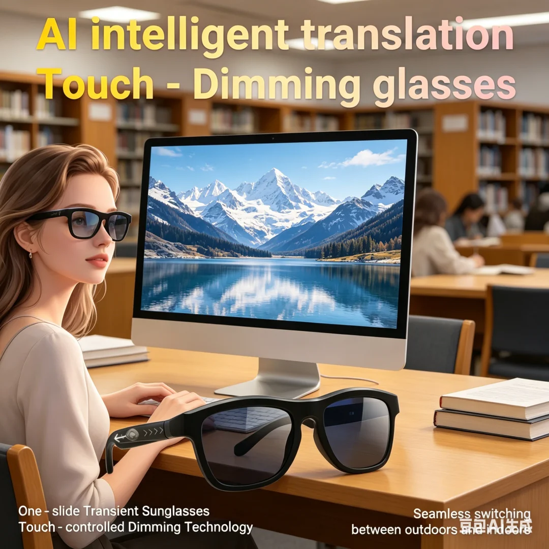 

Luminiferous AI Smart Glasses Bluetooth Touch-Dimming Glasses Multifunction Electrochromic Glasses AI Intelligent Translation HD