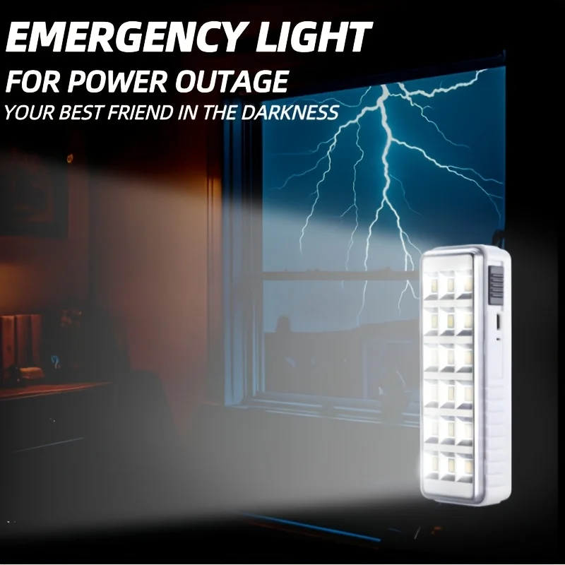 Luz de emergencia LED recargable portátil para cortes de energía, lámpara de mesa con mango, luz de trabajo al aire libre