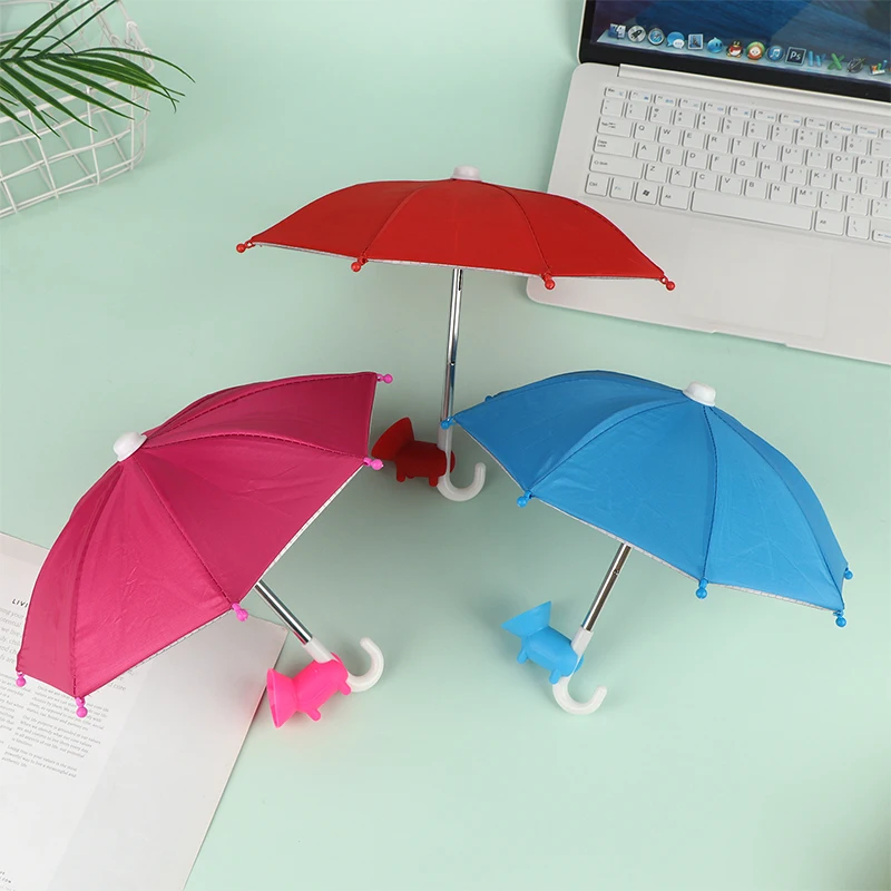 

New Creative Mini Umbrella Phone Stand Universal Waterproof Holder For Smartphones Portable Outdoor Protect Phone From Rain