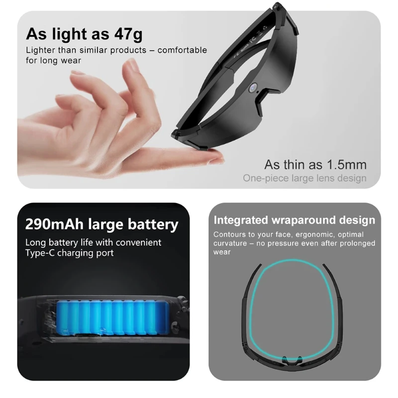 Oneplus Al Smart Glasses 8K Remote Control Photo Camera Touch Recording Translator Voice Assistant Wireless Bluetooth Eyewear view 3