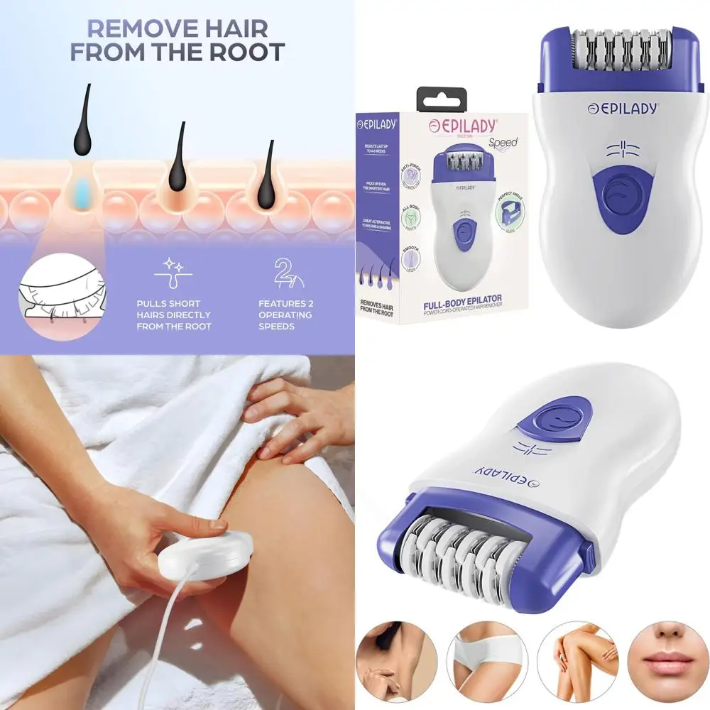 

Dual-Speed 40-Disc Women's Epilator - Waterproof, Anti-Pinch Hair Removal for Legs, Underarms, Bikini Area