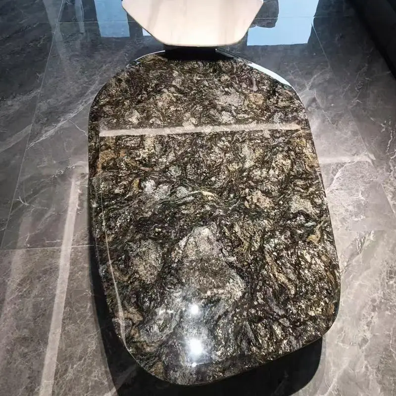 Light luxury natural special-shaped coffee table 2026 new living room home marble small tea table combination