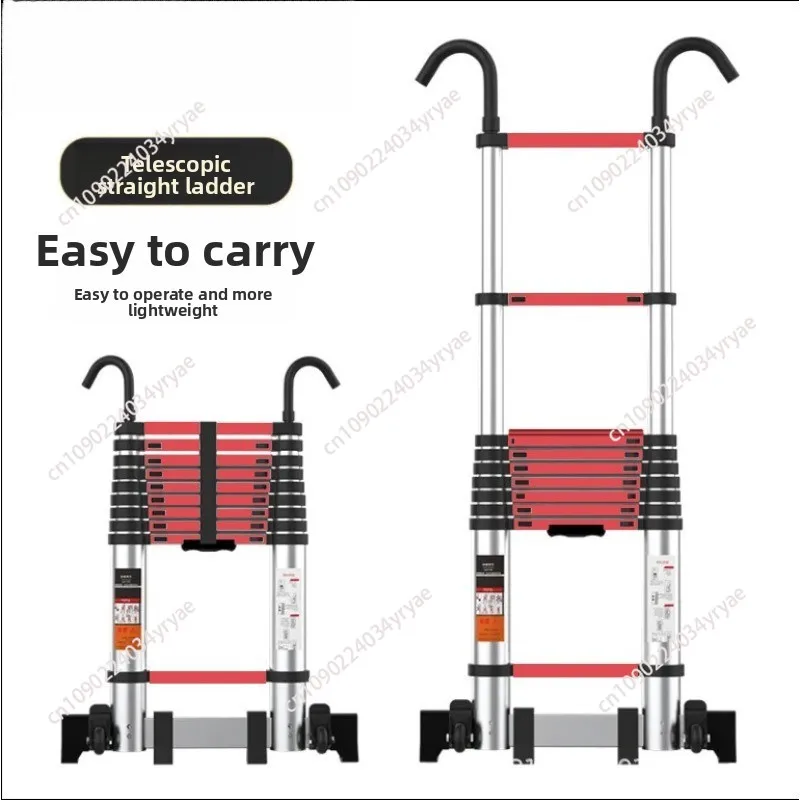 3.4/3.8 متر سلم متداخل الأجزاء المنزلية المحمولة سلالم سميكة الهندسة في الهواء الطلق سلم قابل للطي