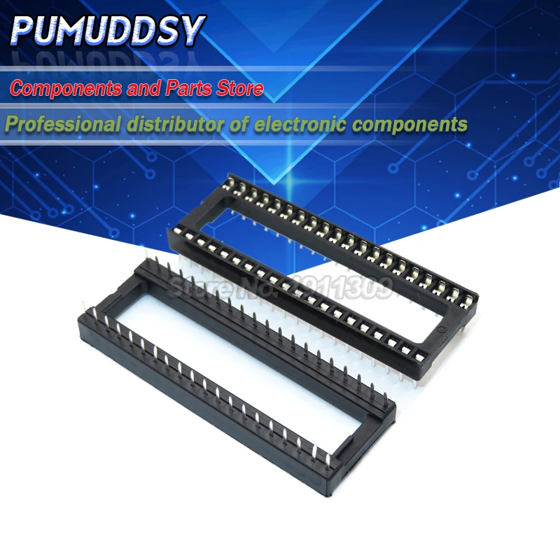 10PCS DIP-40 Wide body Square Hole 40 Pins 2.54MM DIP40 IC Sockets Adaptor Solder Type IC Connector