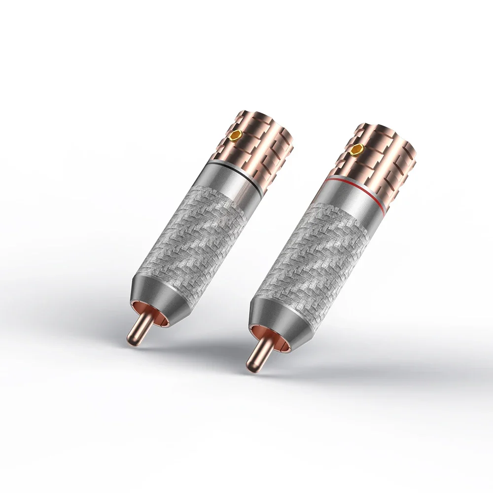

Viborg VR108/VR108G/VR108R Pure Copper Carbon Fiber Gold Rhodium plated RCA Plug HIFI Audio Cable connector screws locking