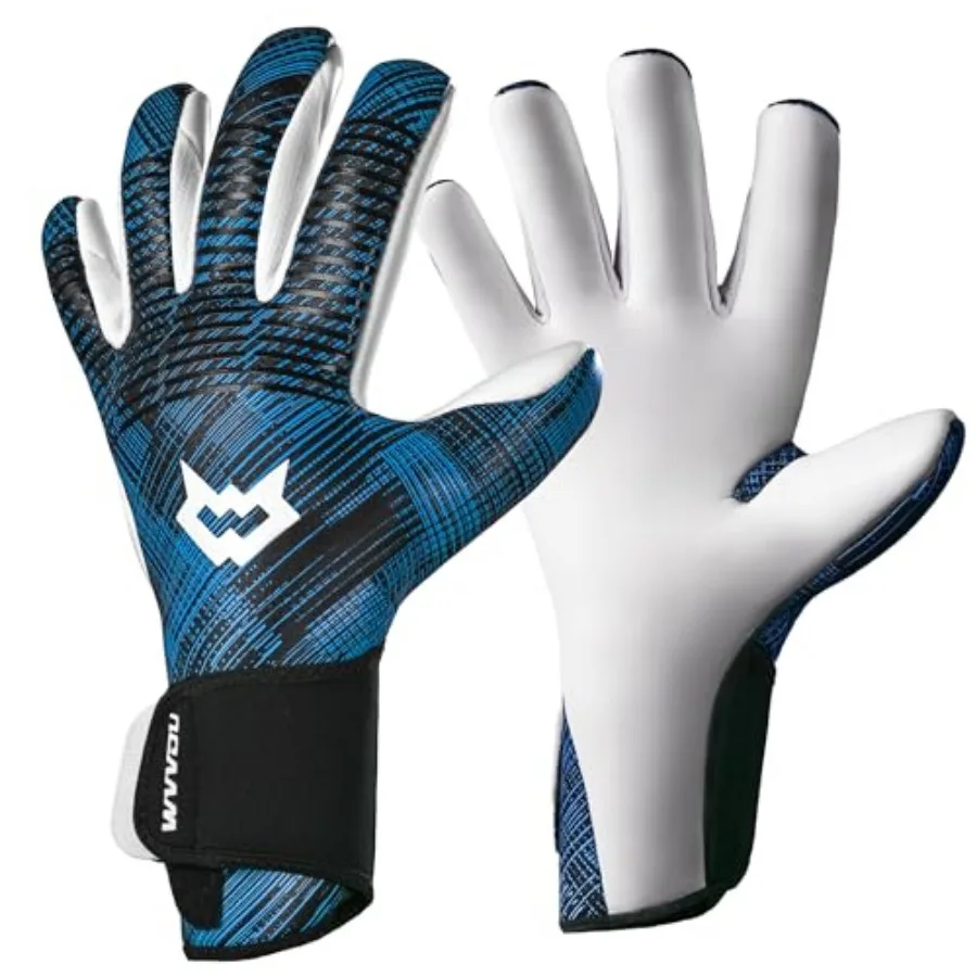 Guantes de Portero para Adultos y Jóvenes, Guantes de Fútbol Profesionales Transpirables con Palma de Látex Adhesivo de 4+3mm, Guantes de Portero