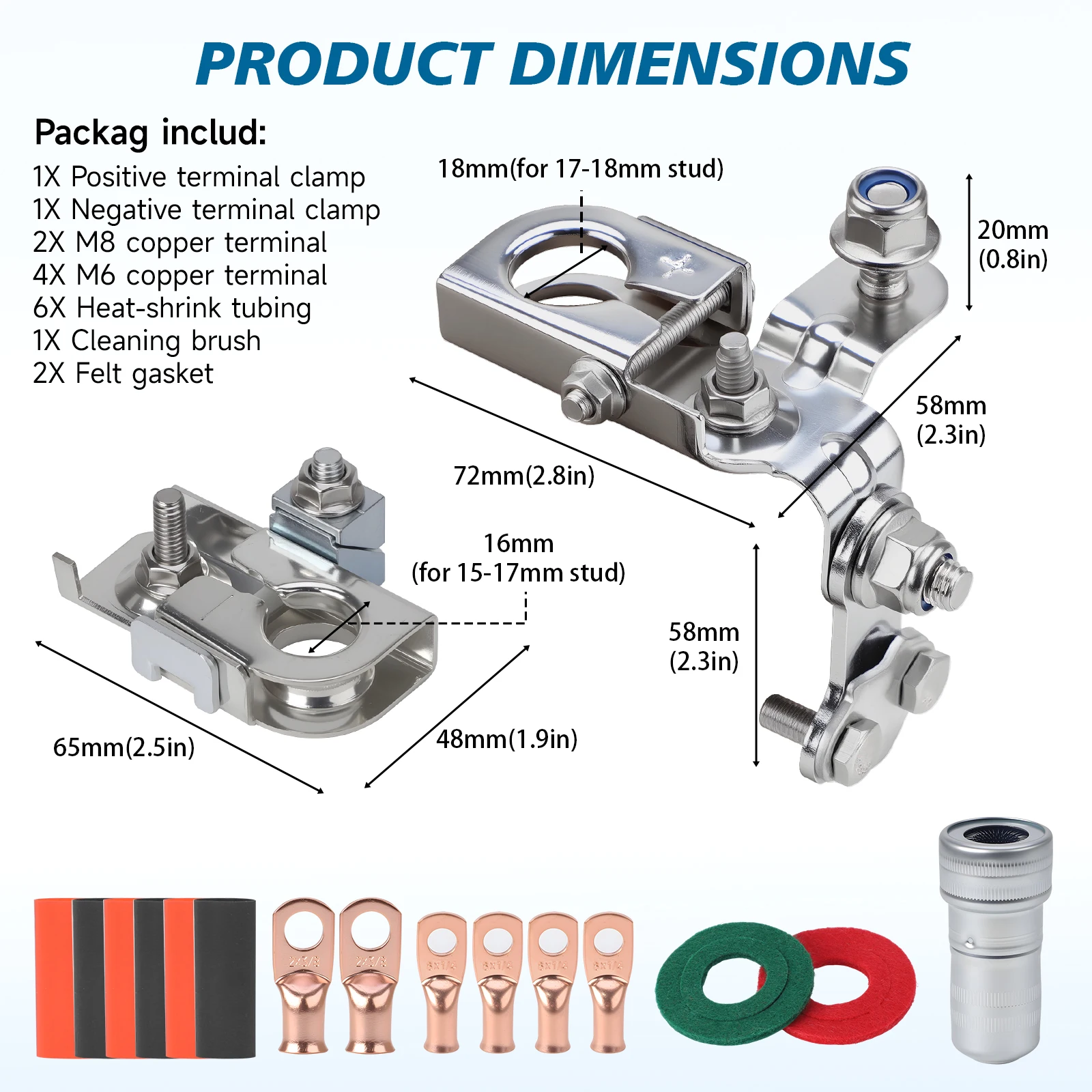 موصل طرفي للبطارية الإيجابية والسلبية للسيارة ومنظف طرفي لفورد F-150 Edge Lincoln MKX OEM AL3Z14300A BT4Z14450AA