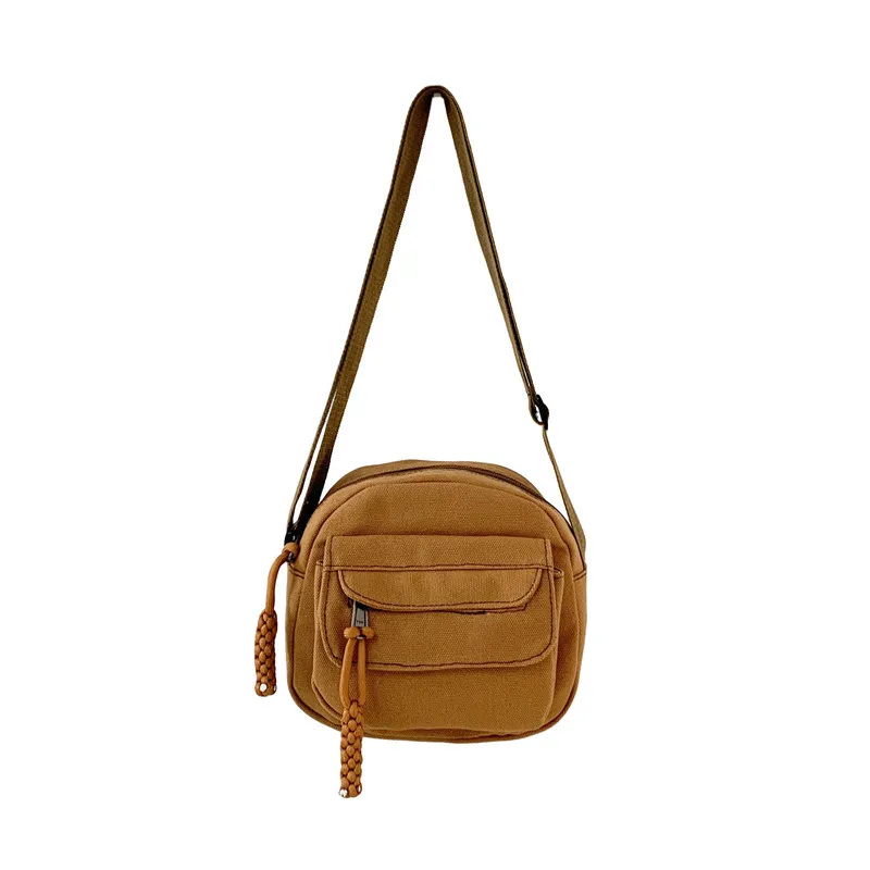 

Canvas Crossbody Bag for Women Small Shoulder Tote Purse Casual Handbag with Zipper Lightweight Daily Coin