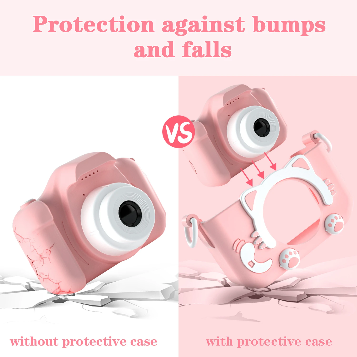 Kids Camera for Girls 1080P HD Toddlers Digital Video Record Camera for Birthday with 32GB SD Card 2 Inch IPS Screen Toy Cameras
