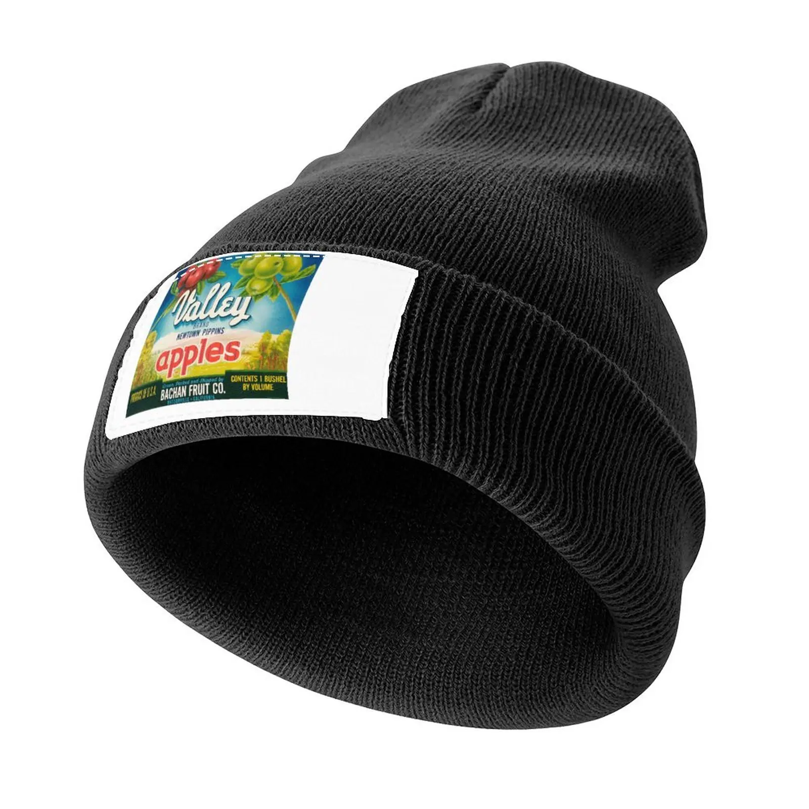 Vintage Fruit Crate Label - Apples Knitted Cap funny hat Bobble Hat Golf Hat hard For Men Women's