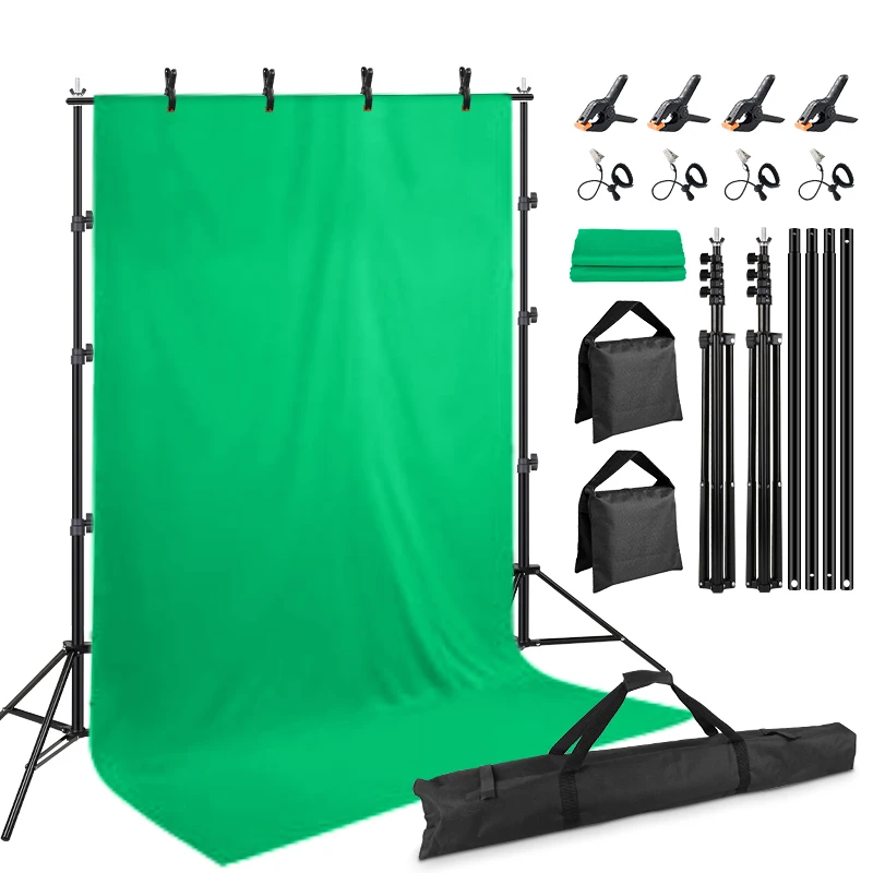 

Photo Background Stand Support Kit with Carry Bag Photoshoot Green Screen Chroma Key Backdrop Backgrounds for Photography Studio