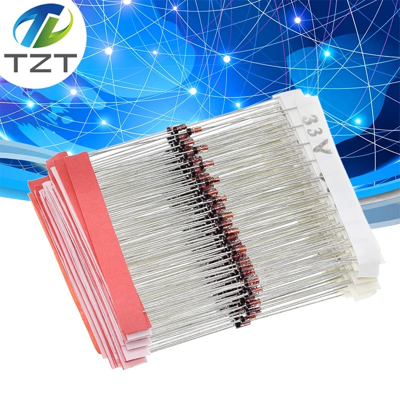 270pcs/lot 0.5W Zener Diode kit Assortment Set 1/2W 2V4-33V Zener Diode pack 12V 18V 5V1 5V6 3V3 3V6 4V3 4V7 6V2 6V8 7V5 20V 22V