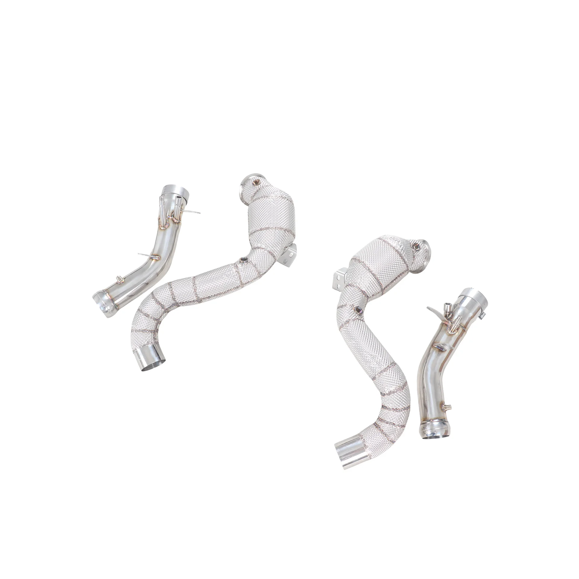 

YT 304 Stainless Steel Downpipe with Catalyst Heat Shield OPF & Polished Finish Exhaust System for Mercedes-Benz W213 E63 4.0T