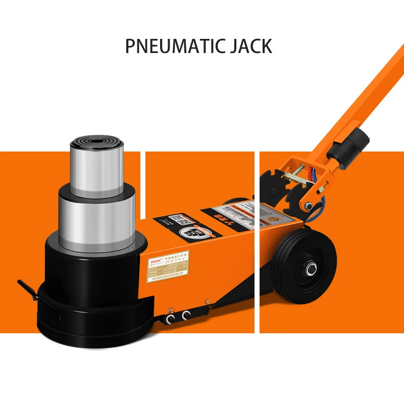 Horizontal Pneumatic Jack Hydraulic 30 Tons Hydraulic Steam Repair Tire Pressure Double Folding Truck Heavy-Duty Jack